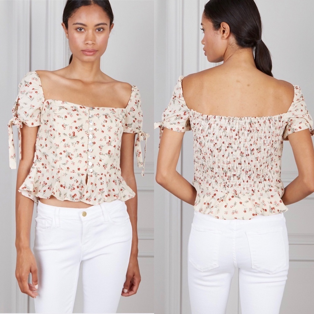 NWT $118 Senlis Renee Button Up Short Sleeve Top